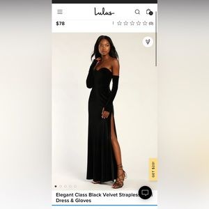 Lulus velvet black dress with arm sleeves